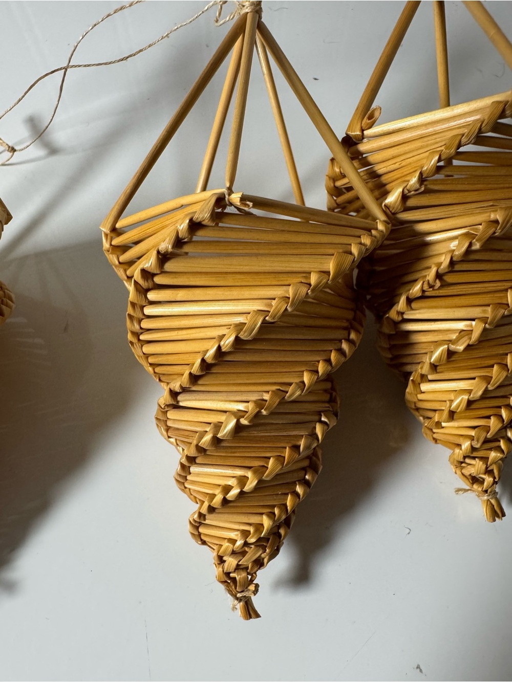 Handwoven Rattan Spiral Ornament (Corn Dollies)